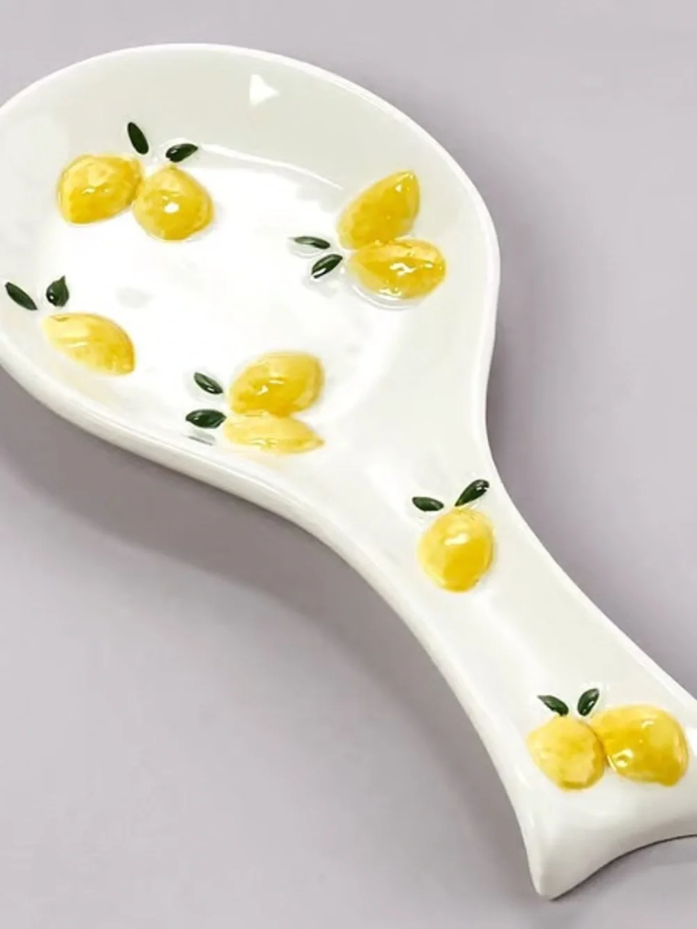 New 10” Lemon Embossed Ceramic Spoon Rest